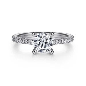 14KW Diamond Engagement Semi-Mount Ring, .25 CTW